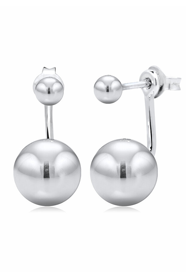 Earrings Front-Back Basic Trend Kugeln 925 Silber - 1