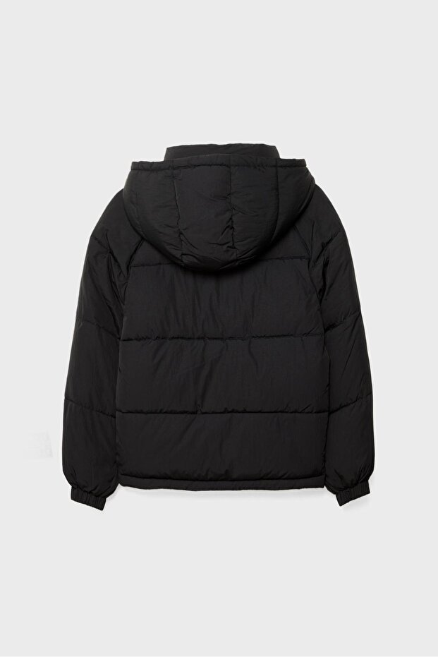 Kapüşonlu Kapitone Ceket - 6