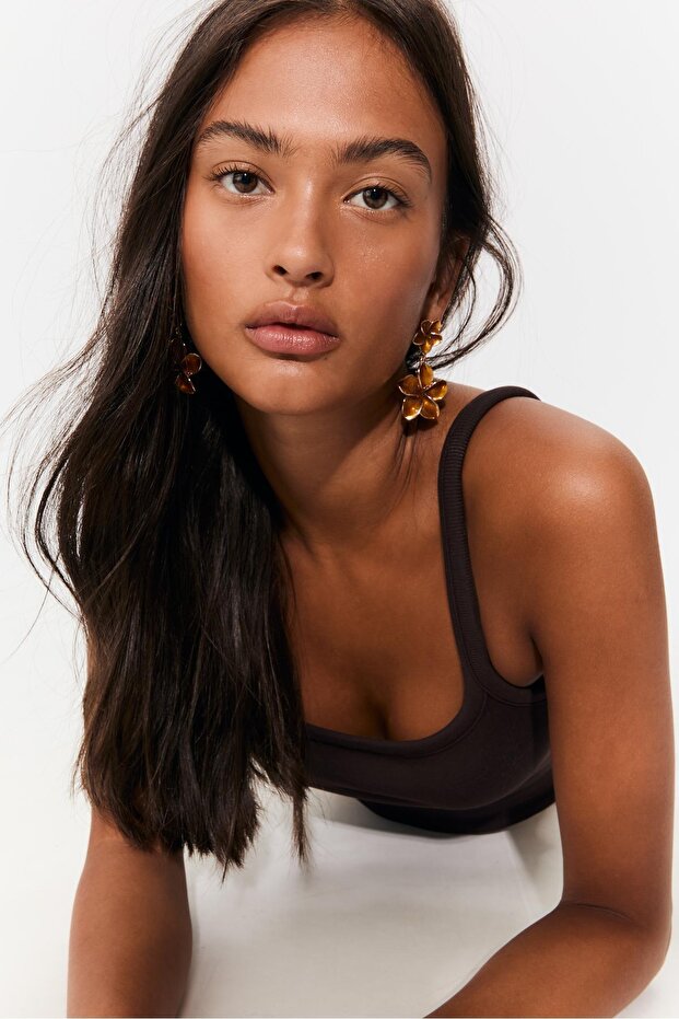 Çift Esmaye Çiçek Küpe - 4