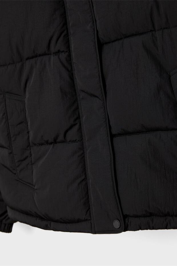 Kapüşonlu Kapitone Ceket - 7