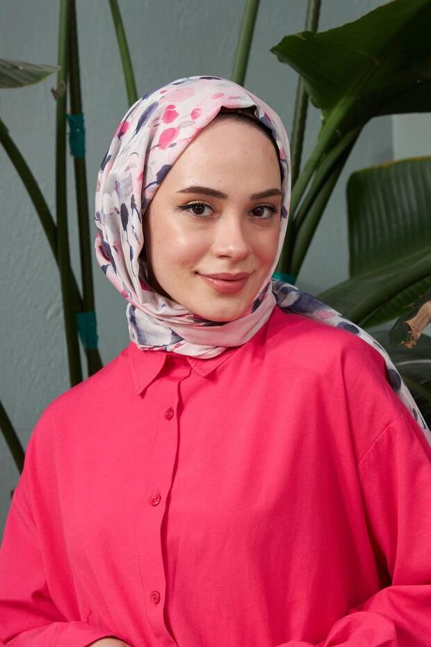 سلسلة إيبيخان النباتية شال من القطن الفيسكوز باللون الوردي 3023-10