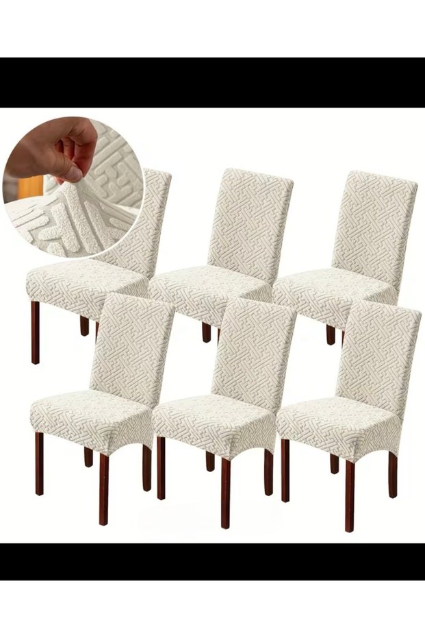 Chair Cover Chair Cover Stretch Fabric Stretchable Washable 6Pcs Key Pattern Chair Cover