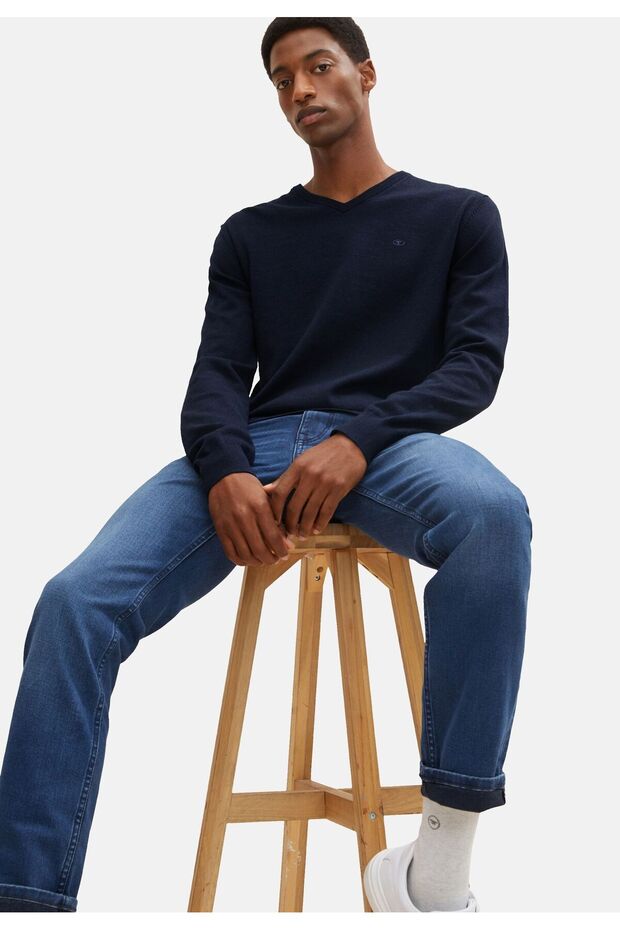 Strickpullover Basic Pullover V-Neck - 6