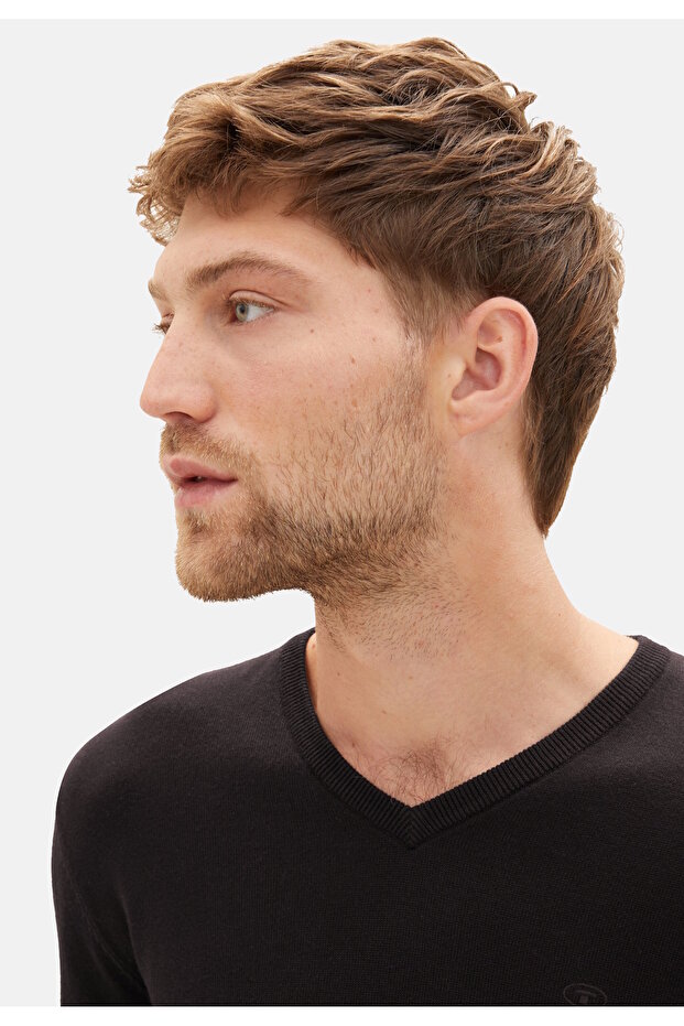 Strickpullover Basic Pullover V-Neck - 3