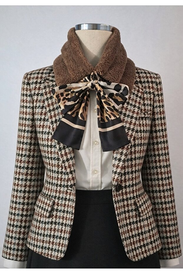 fularlı peluş boyunluk, atkı - 2