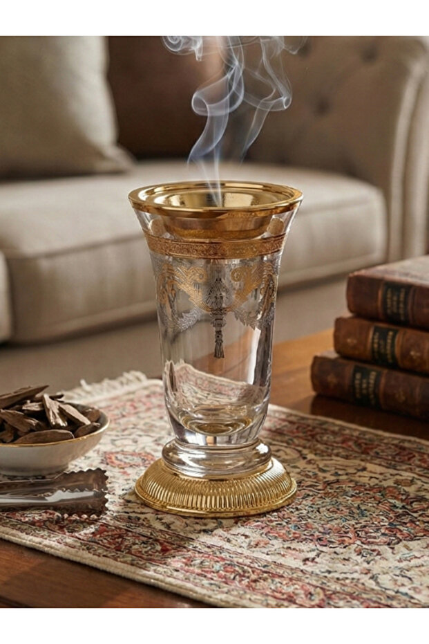 مبخرة زجاج تركية بارتفاع 20 بتصميم أنيق