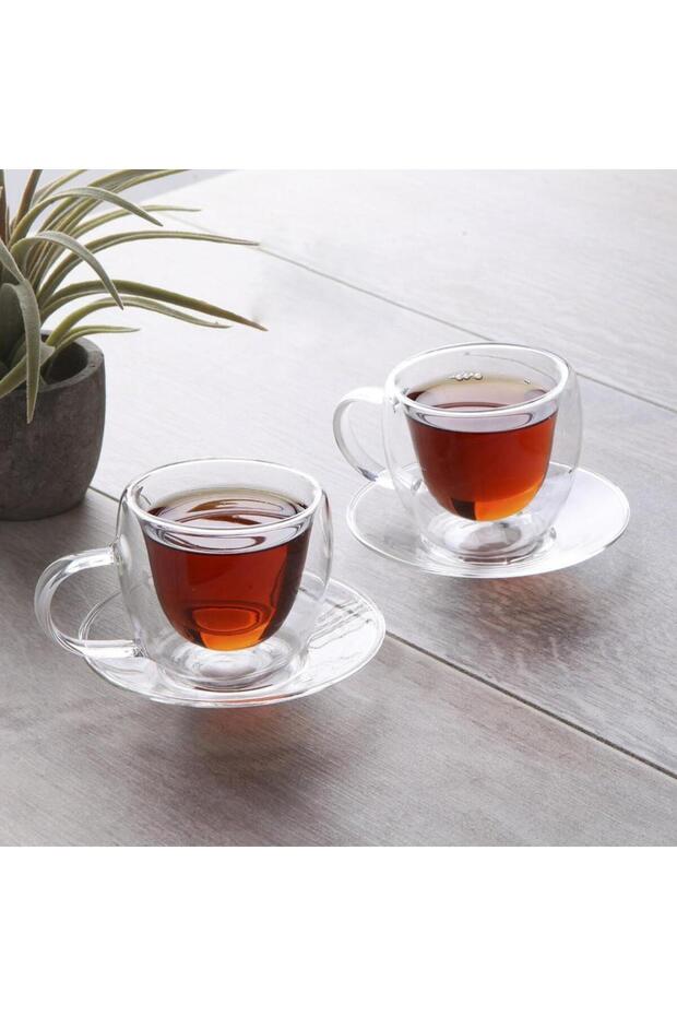 كوب قهوة زجاجي من بيروتي 4 قطع بجدار مزدوج 10648