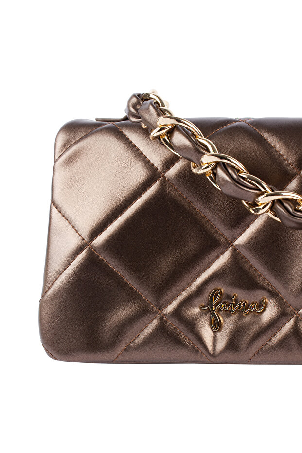 Schultertasche im Metallic-Look - 5