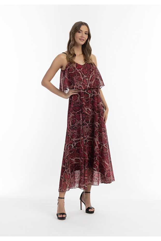 Maxikleid mit Schlangenprint - 4