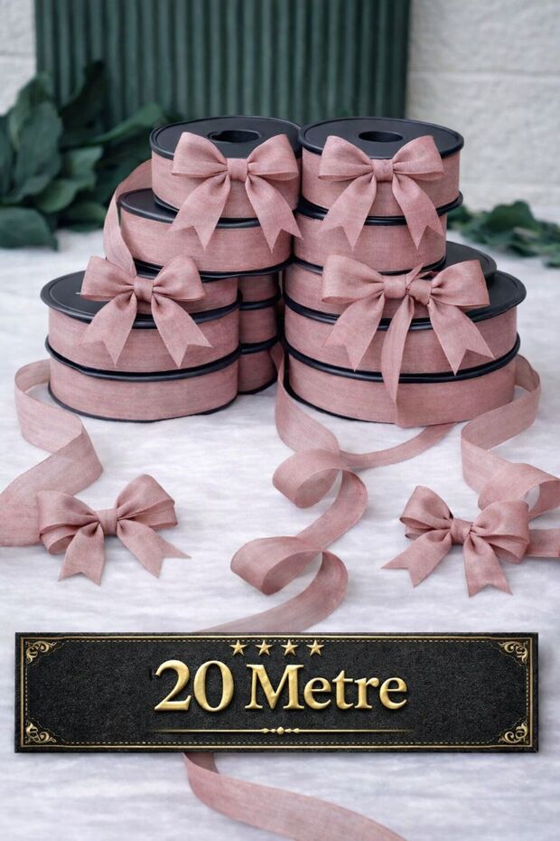 25 mm Linen Ribbon Nopeli Powder 20 Mt – Ribbon