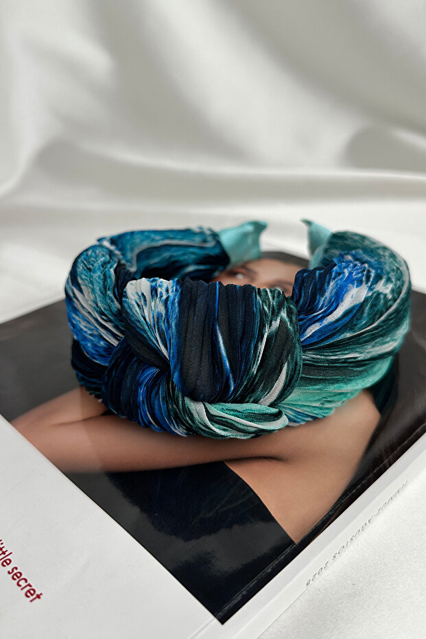 Mavi Renk Desenli Piliseli Taç - 5