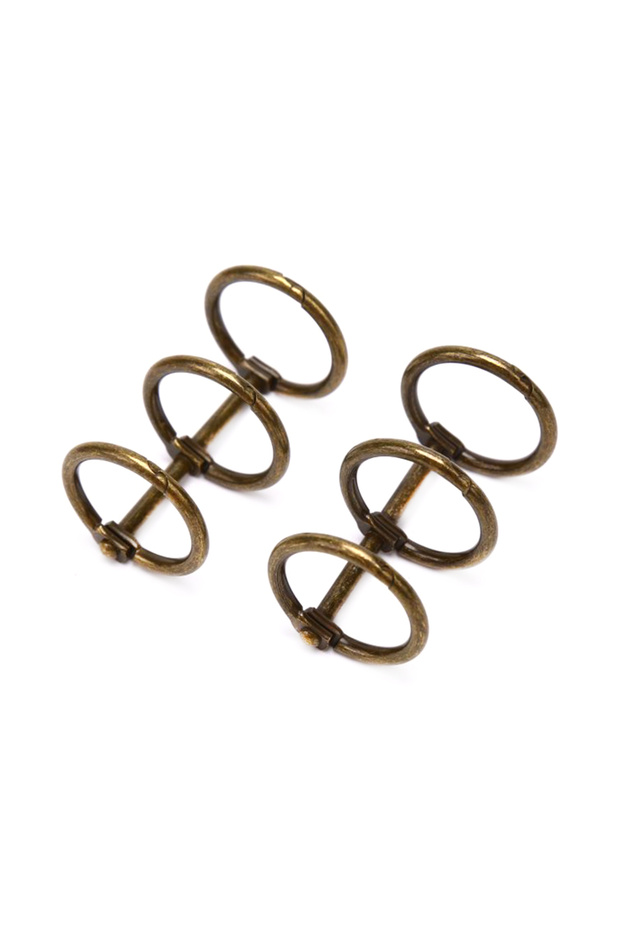 Bronze 2Pcs Retro Metal Loose Leaf Book Binder Hinged Ring Binding Rings Calendar Circle 3 For Noteb