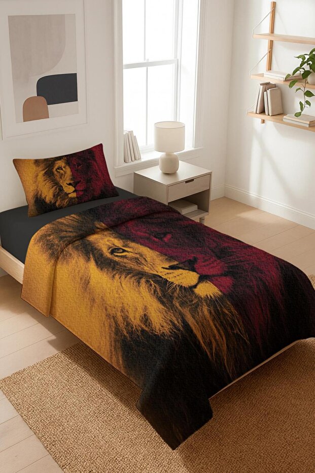 Shiny Velvet Fabric Single Children's Bedspread Set (2 Pieces) Tky0013