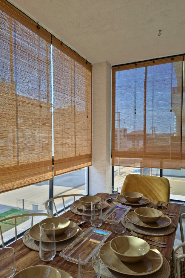 Ahşap Bambu Stor Perde Kiremit Rengi - 4