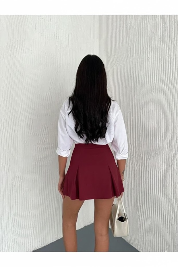 Süper Mini Krep Şort Etek - 4