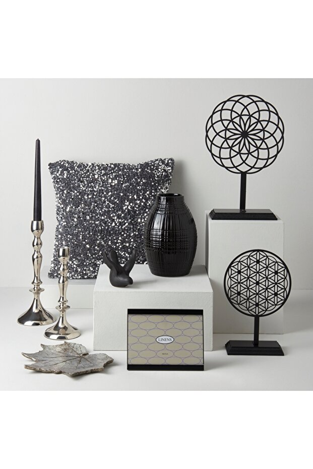 Shea Paslanmaz Çelik 28 cm Şamdan Gümüş - 3