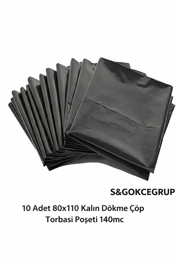 10 Pieces 80X110 Thick Bulk Garbage Bag 140Mc