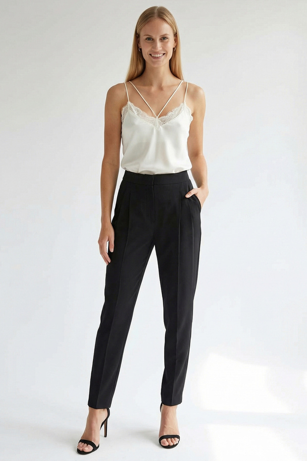 Siyah Cigarette Pantolon - 1