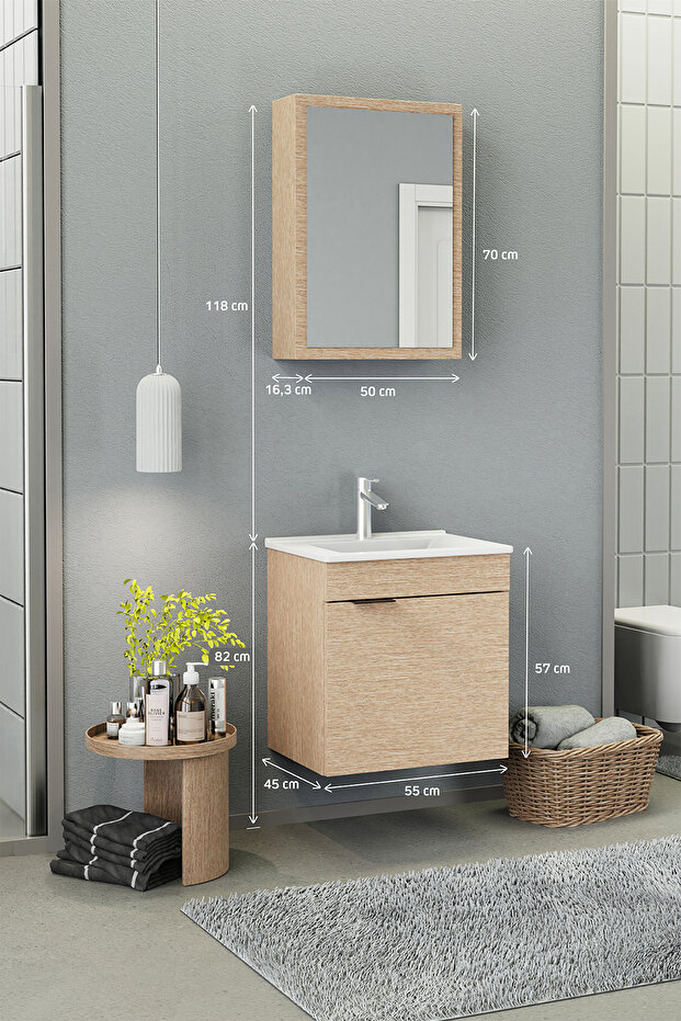 Fix Loft 55 Cm Banyo Dolabı Renk Aybe Bej - 4