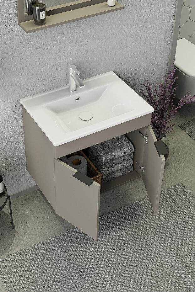 Arya 65 Cm Latte Banyo Dolabı - 6