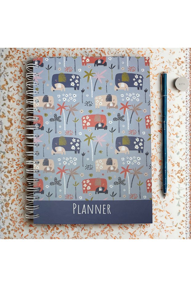 Premium Undated Agenda – 17X24 Hard Cover, Spiral Bound, 4 Colors, with Stickers