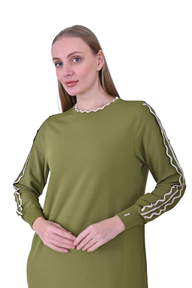 Elephant ivory knit dress oilgreen