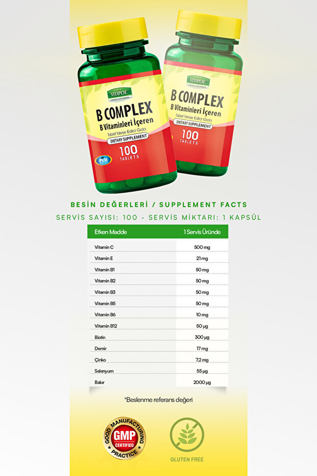 B Kompleks 100 Tablet Vitamin B Complex - 3