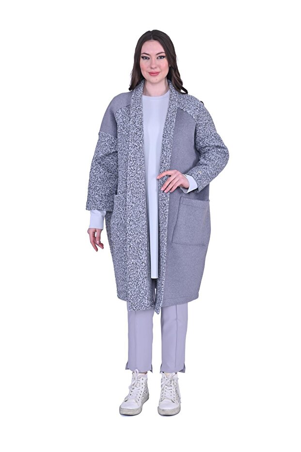 قبعة من صوف البلاط باللون الرمادي - 2