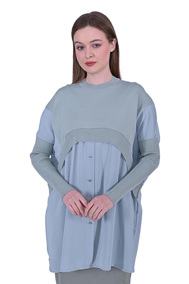 Gömlek Triko Tunik MİNT - 1