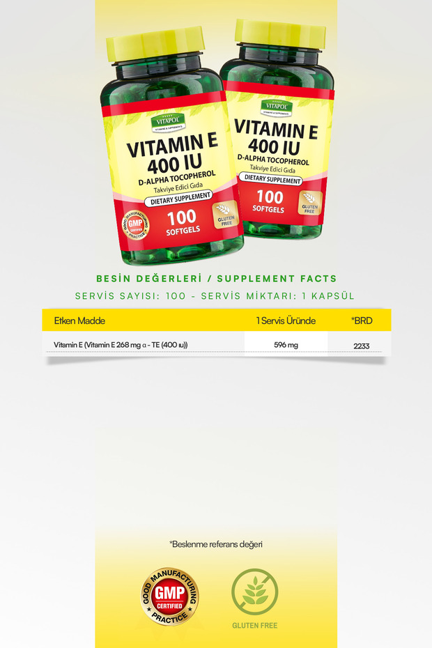 E Vitamini 100 Kapsül Vitamin E 400ıu - 3