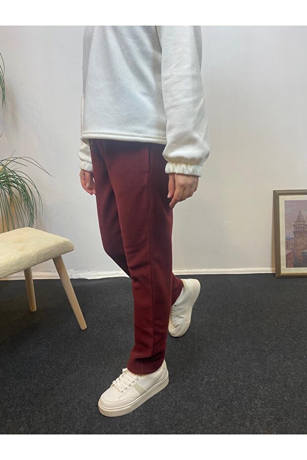 Women's Comfortable Fit Elastic Waist Fleece Sweatpants with Pockets Spr24Eak71