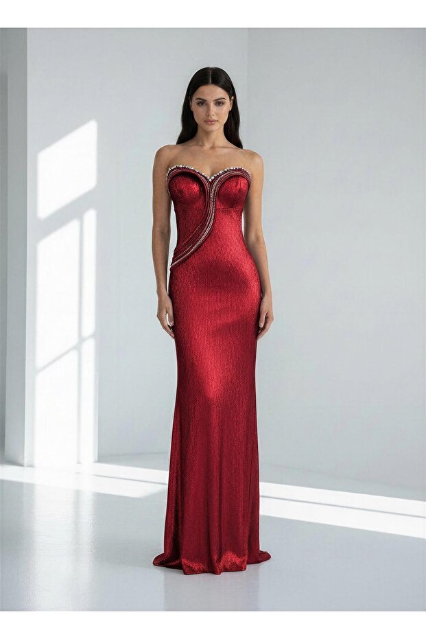 6113SIM STRAPTEZ SİMLİ ELBİSE - 1