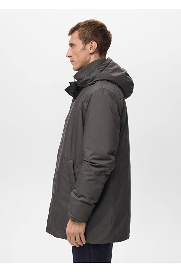 Çıkarılabilir su itici kapitone parka - 7