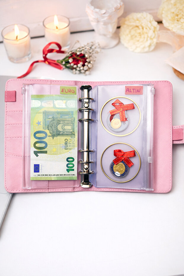 Mint Design Birikim Ajandası - Bütçe Planlayıcı Cüzdan - Pembe