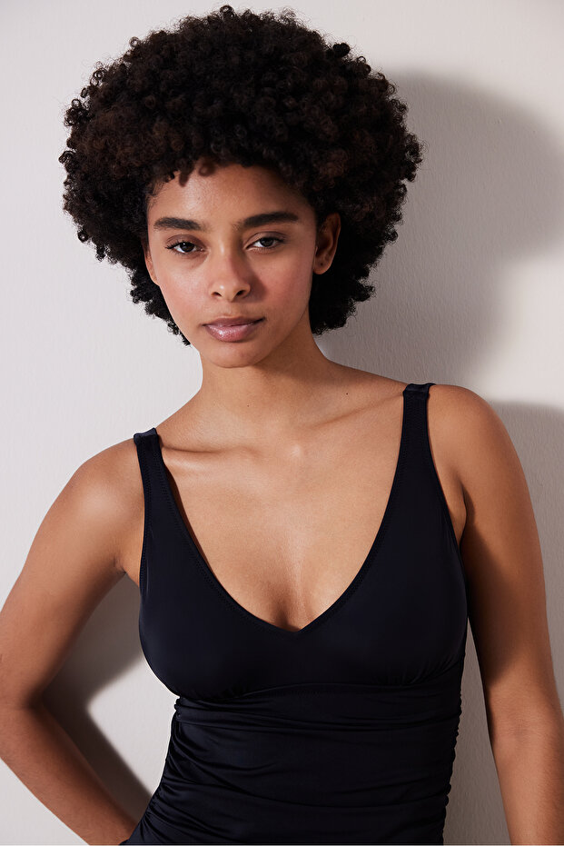 Basic Etekli Korseli Siyah Mayo - 2