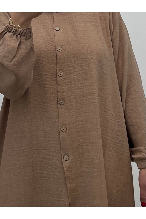 بدلة كتان بمظهر نصف زر - 5
