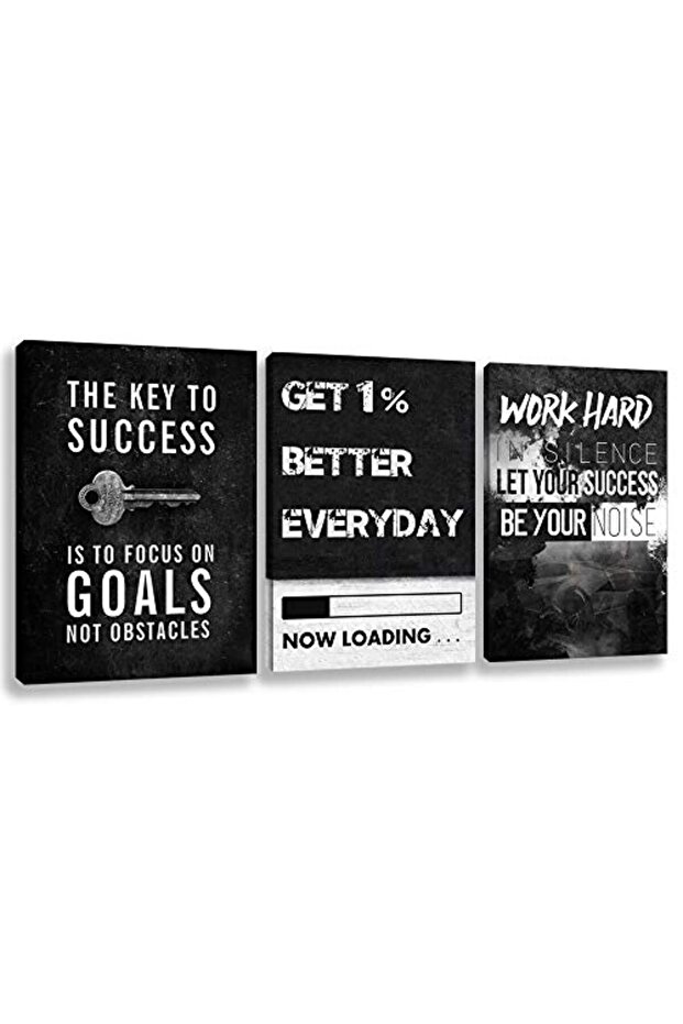 Signtouch Motivational Inspirational Quote Framed Wall Art 3-Piece 30x40 cm
