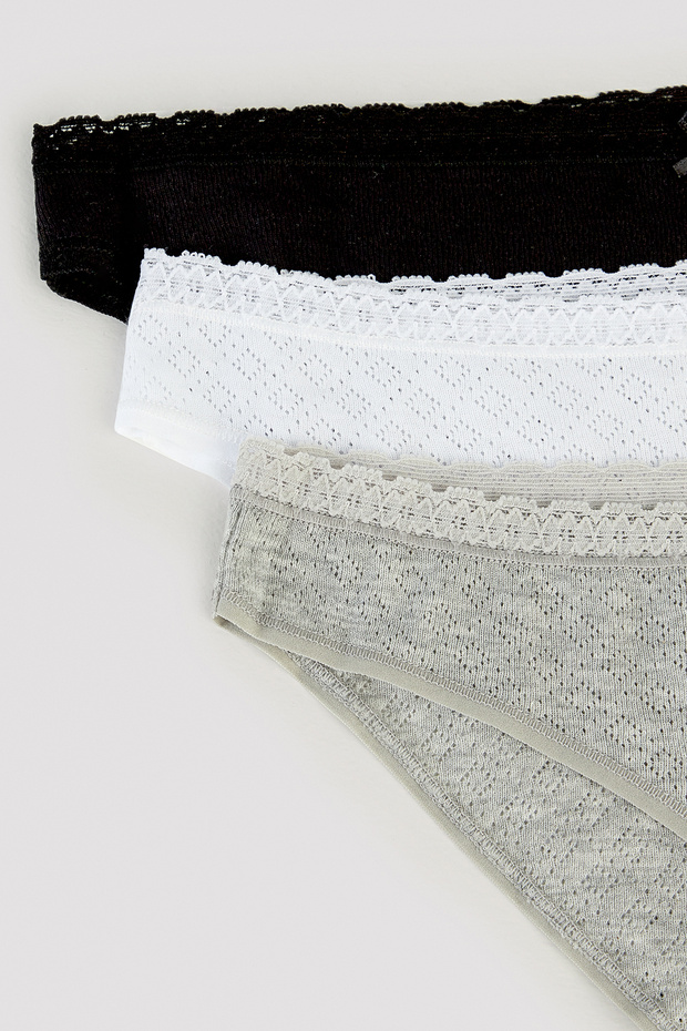 Soft Pointel Basic 3lü Slip Külot - 5