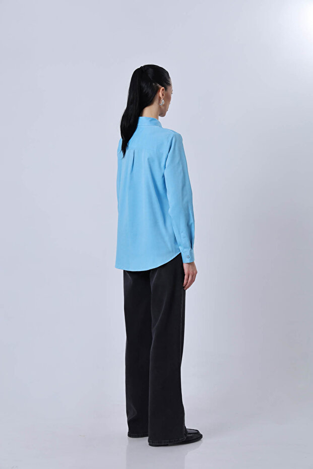 Basic Hidden Placket Shirt - 4