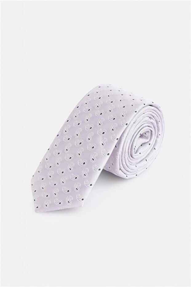 Gri Baskılı Kravat - 1