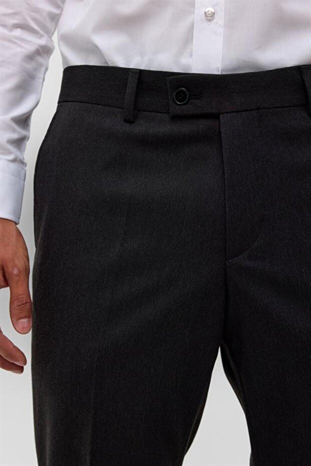 Siyah Regular Desenli Pantolon - 4