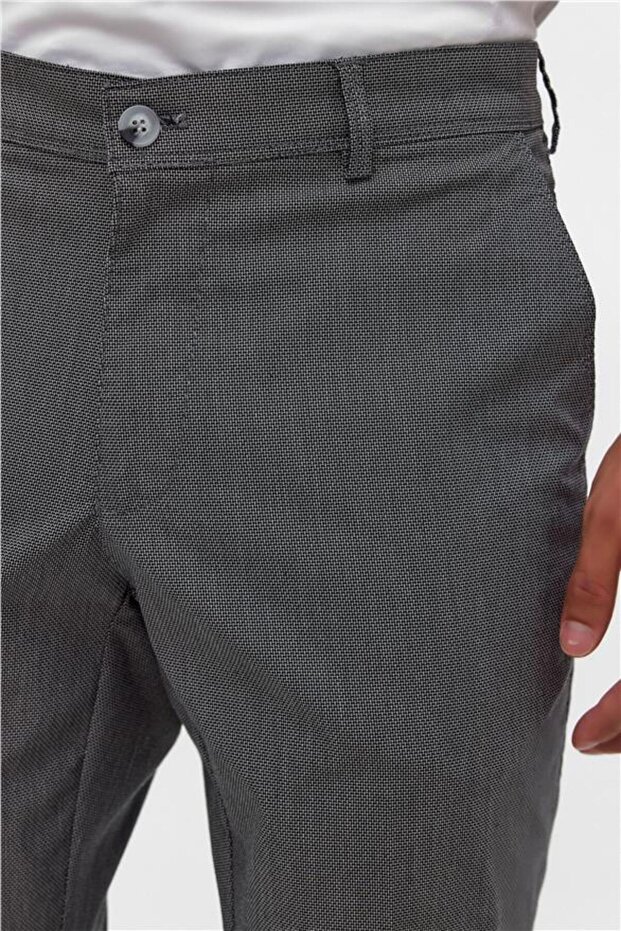 Siyah Regular Armürlü Pantolon - 4