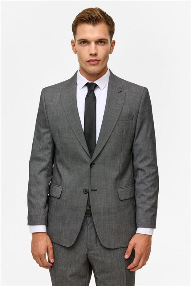 بدلة رسمية سوداء منقوشة بياقة مدببة مكونة من 4 قطع - 4