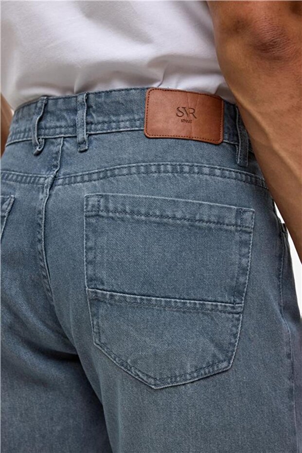 Gri Slim Denim Pantolon - 6