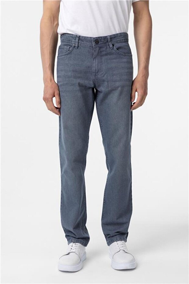 Gri Regular Denim Pantolon - 2