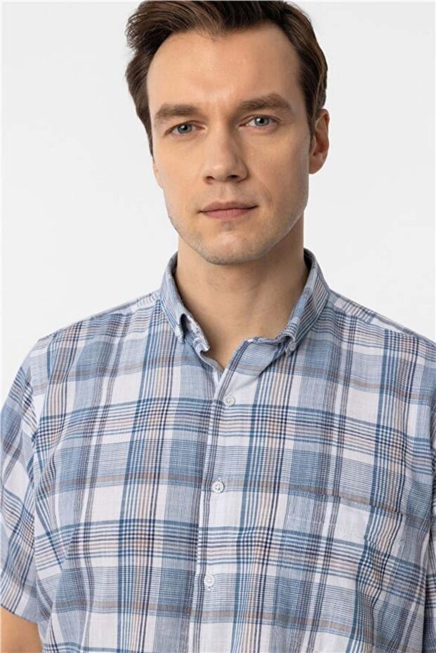 Koyu Yeşil Regular Düz Düğmeli Yaka Gömlek - 3