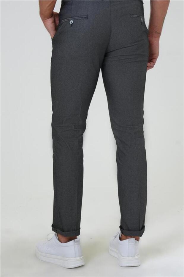 Siyah Regular Armürlü Pantolon - 4