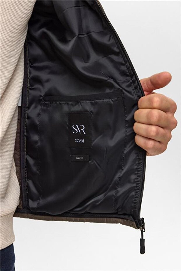 Haki Slim Kapitone Mont - 5