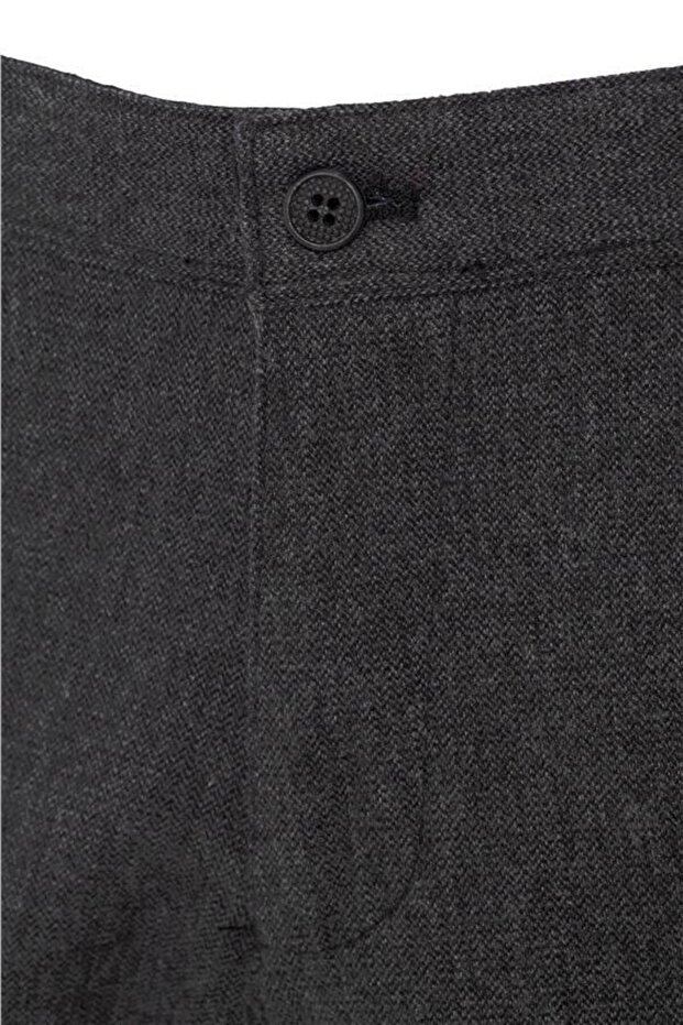 Siyah Regular Armürlü Pantolon - 2