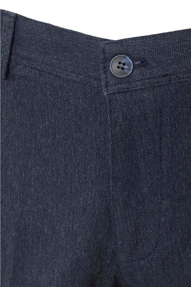 Lacivert Regular Armürlü Pantolon - 2